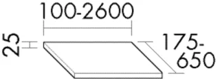 Burgbad Ablageplatte Sys30 PG4 Sana 10x1610x500 Anthrazit Ultramatt, APAV999F5772 APAV999F5772