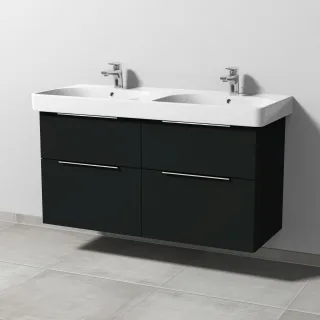 Sanipa 3way Waschtischunterbau zu Geberit Smyle Square Waschtisch mit 4 Auszügen, Vulkan-Matt UP6741V