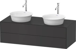 Duravit White Tulip Konsolenwaschtischunterbau wandhängend Graphit Seidenmatt 1300x550x408 mm - WT49 WT4988B58580010