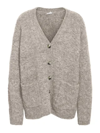 NOISY MAY - NMDOLLY L/S KNIT CARDIGAN FWD NOOS silver mink - Gr. - S