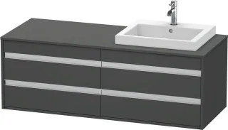 Duravit Ketho Konsolenwaschtischunterbau wandhängend Graphit Matt 1400x550x496 mm - KT6757R4949 KT6757R4949