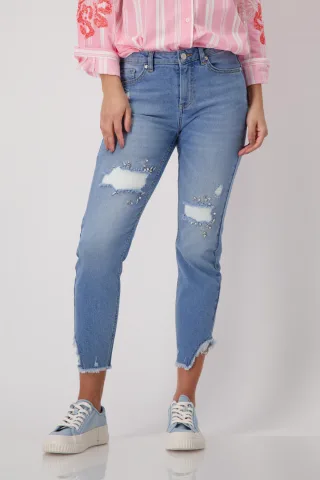monari - Destroyed Jeans mit Strass jeans - Gr. - 36