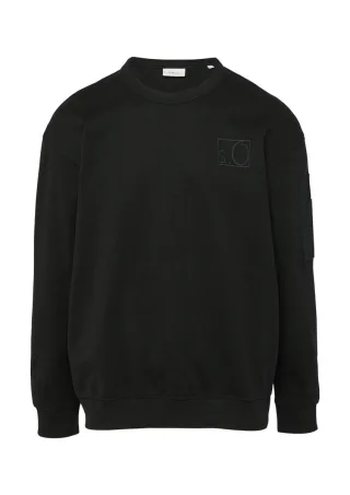 s.Oliver Red Label - Bouclé-Sweatshirt im Relaxed Fit schwarz - Gr. - S