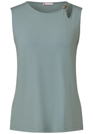 Street One - Top mit Cut-Out und Detail grün - Gr. - 34