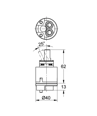 EICHELBERG Keramik-Kartusche 440569 40mm integr. Temperatur- und Mengenbegrenzung, 44056900 44056900