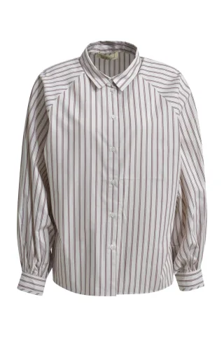 Smith&Soul - Striped Deep Raglan Blouse bordeaux print - Gr. - S