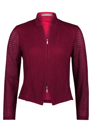 Vera Mont - Blazer-Jacke rot/grau - Gr. - 48