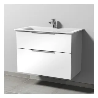 Sanipa 3way Waschtischunterbau zu Ideal Standard Connect Air Waschtisch mit 2 Auszügen, Weiß-Soft UM64243