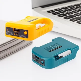 18V Battery Power Adapter with USB Type-C Compatible with Makita DEWALT Chargers for Mobile Devices and Travel Use