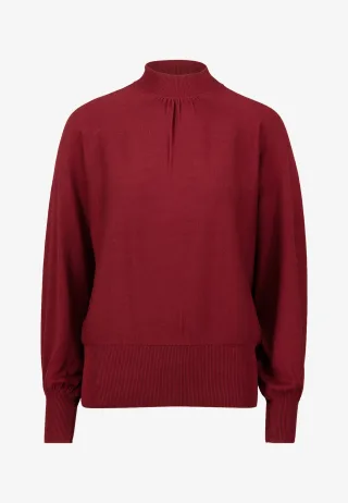 zero - Feinstrickpullover mit Stehkragen cabernet - Gr. - 36