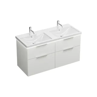 Burgbad Keramik Waschtisch-Set Eqio Weiß Matt/Alpinweiss, SEZD123F6014C0001 SEZD123F6014C0001