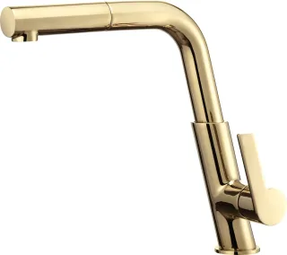 Neuesbad Serie 600 Küchenarmatur mit rechteckigem herausziehbarem Auslauf, Oberfläche: gold NB1BQS_Z73M1