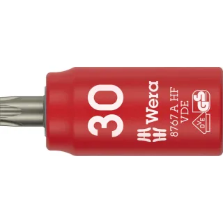 Wera 8767 A VDE HF TORX® Zyklop Bitnuss, isoliert, mit 1/4 zoll-Antrieb, mit Haltefunktion, TX 30 x 36 mm - 05005925001