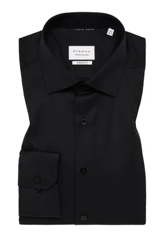 ETERNA - Cover Shirt Twill Langarm schwarz - Gr. - 45/Langarm - 65cm