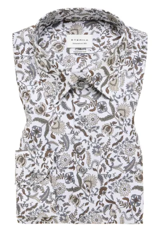 ETERNA - Hemd Twill Langarm mandel - Gr. - 43/Langarm - 65cm