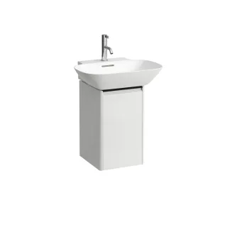LAUFEN Waschtischunterschrank BASE 339x317x515 1 Tür Scharn. li Griff schwarz f.WT H810302 ulme dunk H4030231102631
