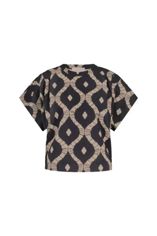 Studio Anneloes - Renske batik top black/latte - Gr. - XS