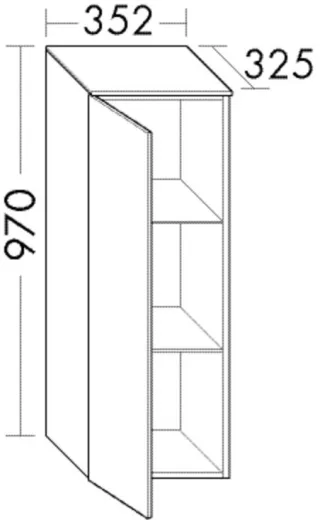Burgbad Halbhochschrank Essence PG3 980x352x325 Dunkelgrau Hochglanz, UHDO03TLF3907 UHDO03TLF3907