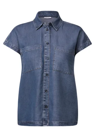 Cecil - Lyocell Bluse blau - Gr. - S