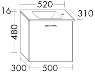 Burgbad Mineralguss Waschtisch-Set Sys30 PG1 Aqua Tectona Dekor Zimt/Alpinweiss, SGGY052F3423C0001 SGGY052F3423C0001