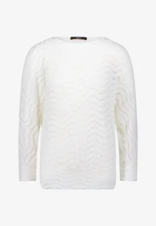 zero - Sweatshirt mit Wellenmuster gelb - Gr. - 42