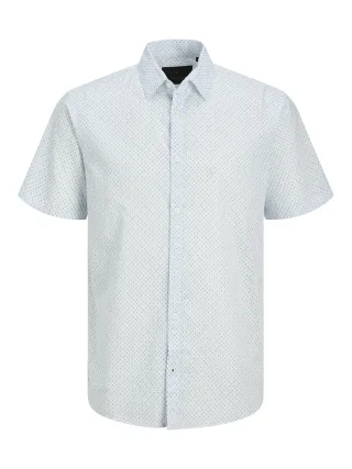 JACK&JONES - JPRBLASUMMER LINENBLEND PRINT S/S JNR Cashmere Blue - Gr. - 164