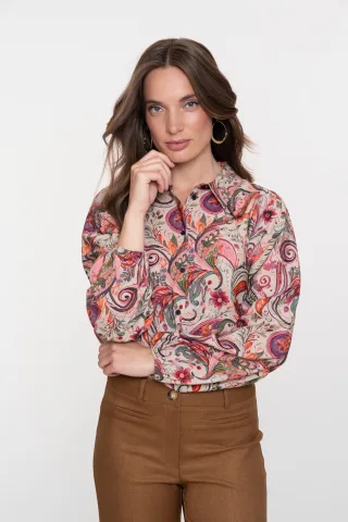 Geisha Fashion Women - blouse beige/soft pink - Gr. - S