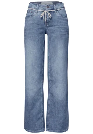 Street One Studio - Wide Leg Jeans im Loose Fit mit Tunnelzug blau - Gr. - 27/30