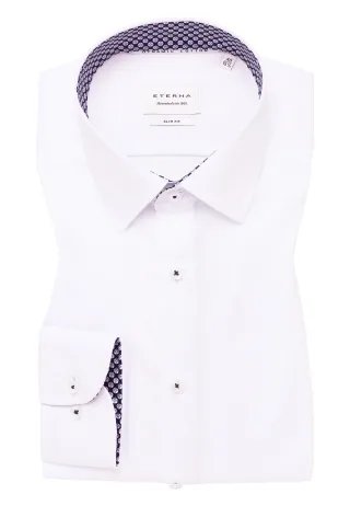ETERNA - Dynamic Cotton Popeline Langarm weiß - Gr. - 44/Langarm - 67cm