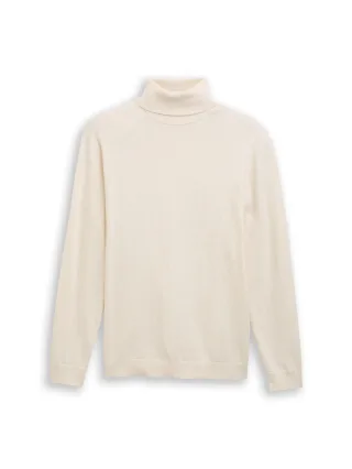Tom Tailor - Rollkragenpullover mit Kaschmir-Anteil soft buttercream melange - Gr. - XL