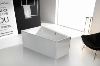 Hoesch Glasverkleidung Weiss freistehend Badewanne Sechseck 1900x900 47734.550 47734.550