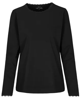 IN LINEA - Da.-Shirt Spitze onyx - Gr. - 44