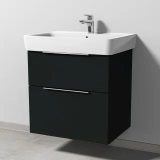 Sanipa 3way Waschtischunterbau zu Geberit Renova Plan Waschtisch mit 2 Auszügen, Vulkan-Matt UP8761V