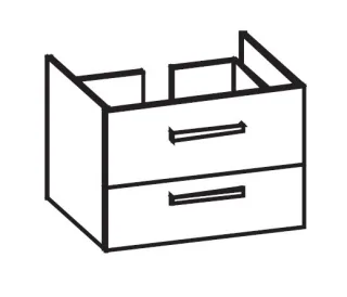 Artiqua 414 Waschtischunterschrank für Avento 415866 Quarzgrau Hochglanz Select, 414-WU2L-V146-7162- 414-WU2L-V146-7162-172