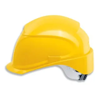 uvex airwing B-S-WR Schutzhelm mit Lüftung- mit Drehradsystem - gekürztem Schirm gelb 52 cm - 61 cm - 9762131