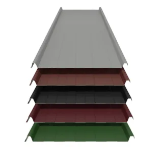 Stehfalz 33/500 | Wand | 0,50 mm | Stahl | Prägung | Glatt | 548 mm Breite | Aluzink, 25 µm Polyester