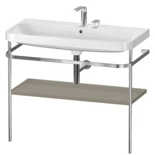 Duravit Happy D.2 Plus c-shaped Set mit Metallkonsole Stein Grau Seidenmatt 975x490x850 mm - HP4838E HP4838E9292