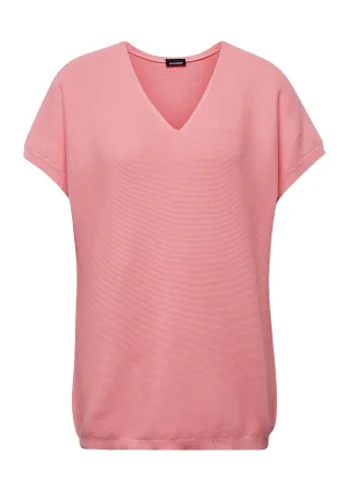 GOLDNER 3/4 Arm-Pullover "Kurzgröße Baumwollpullover mit V-Ausschnitt" Ohne