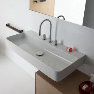 LAUFEN Waschtisch VAL, 3 Hahnlöcher, mit Überlauf 750x420 weiß matt, H8102857571081 H8102857571081