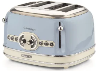 Ariete Toaster "Vintage" 4 kurze Schlitze für 4 Scheiben 1630 W blau