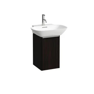 LAUFEN Waschtischunterschrank BASE 339x317x515 1 Tür Scharn. li Griff alu. f.WT H810302 ulme dunkel, H4030211102631