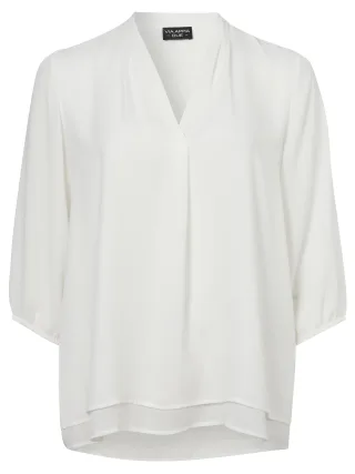 VIA APPIA DUE - Bluse V-Ausschnitt 3/4 Arm ecru - Gr. - 50