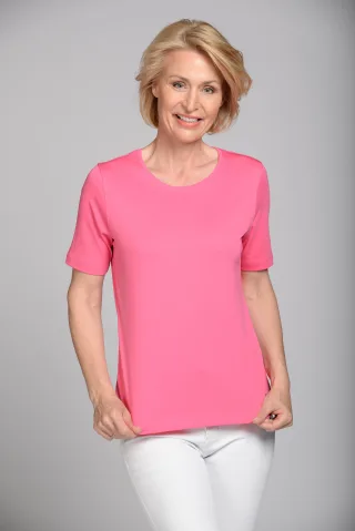 CLARINA - NOS Rdh.-Shirt, 1/2 Arm, uni 415 pink - Gr. - 38