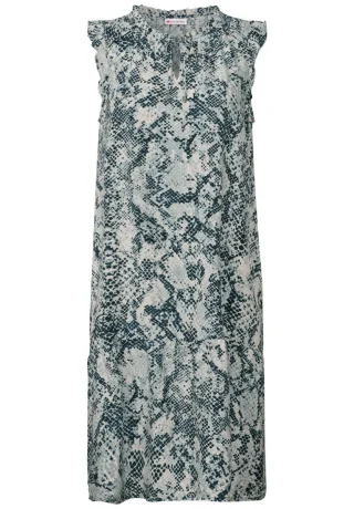 Street One - Gemustertes Tunika-Kleid blau - Gr. - 34