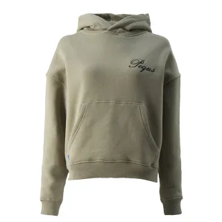Pequs Cropped Handwritten Logo Hoodie