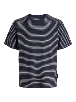 JACK&JONES - JJEDOVER STRIPED TEE SS CREW NECK JNR Navy Blazer - Gr. - 152