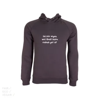 Hoodie Ich lebe vegan ... grau