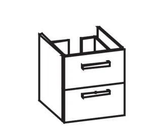 Artiqua 414 Waschtischunterschrank für Memento 513350, 513352 Sangallo Grau quer, 414-WU2L-V154-7152 414-WU2L-V154-7152-432