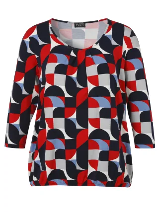 VIA APPIA DUE - T-Shirt Rundhals 3/4 Arm Druck rot multicolor - Gr. - 46