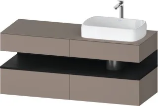 Duravit Qatego Konsolenwaschtischunterbau wandhängend Basalt Matt 1400x550x600 mm - QA4766016430000 QA4766016430000